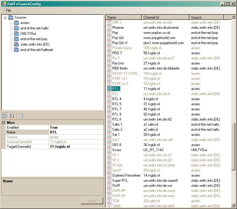 Screenshot of the configuration program